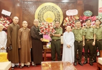 Quảng Trị: Phái đoàn Ban Trị sự GHPGVN tỉnh thăm và chúc mừng Công an tỉnh nhân kỷ niệm 79 năm ngày thành lập Lực lượng Công an Nhân dân Việt Nam
