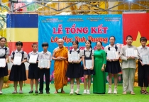 Lớp Phổ cập Trường Tiểu học Trần Quang Khải tại chùa Kỳ Quang II bế giảng năm học 2023-2024