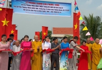 Ban Từ thiện xã hội báo Giác Ngộ bàn giao cầu bê-tông tại tỉnh Bến Tre, Long An