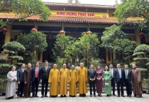 Hà Nội: Lãnh đạo GHPGVN tiếp phái đoàn Bộ trưởng Bộ Lễ nghi và Tôn giáo Vương quốc Campuchia