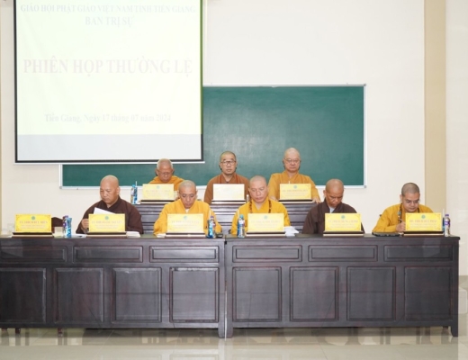 Tiền Giang: Buổi họp báo công tác Phật sự tháng 6 của Ban Trị sự Phật giáo tỉnh