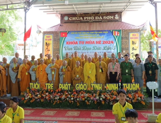Ninh Thuận: Phân ban Thanh thiếu Nhi Phật tử GHPGVN tỉnh khai mạc Khóa tu mùa hè “Vun bồi đạo đức” lần 5