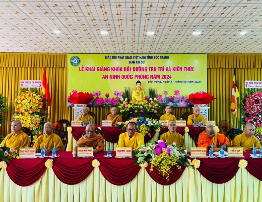 Sóc Trăng: Khai giảng Khóa bồi dưỡng nghiệp vụ trụ trì và kiến thức an ninh quốc phòng năm 2024