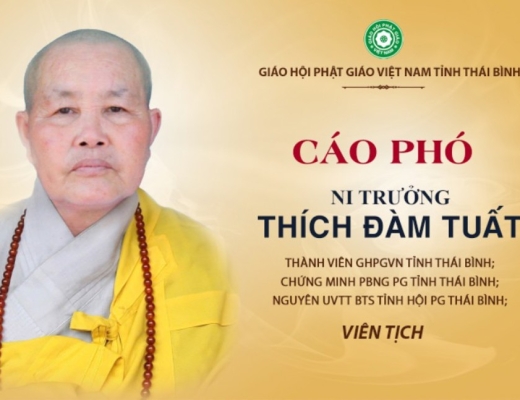 Thái Bình: Ni trưởng Thích Đàm Tuất thuận tịch, thọ 67 tuổi